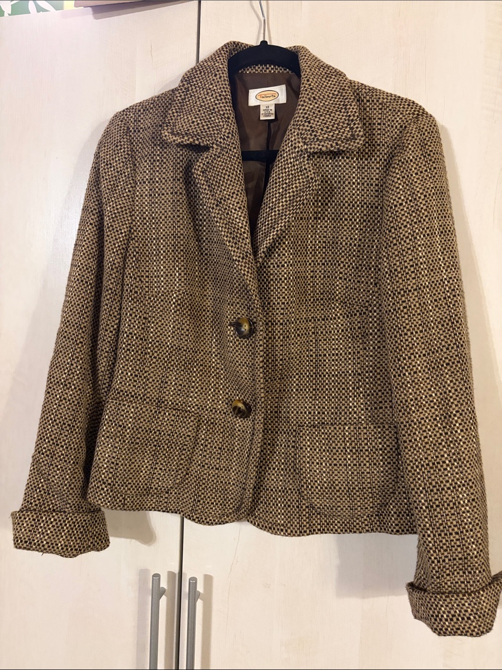 Talbots Brown Tweed Two-Button Women's Blazer